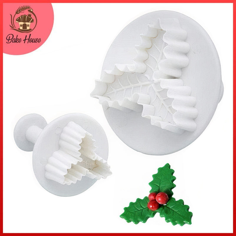 3 Petal Leaf Fondant Plunger Cutter 2Pcs Set Plastic