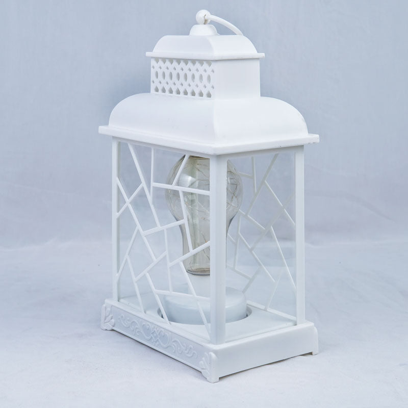 Geometric Window Hut Style Fairy Led Bulb Lantern - Hanging and Tabletop Decoration