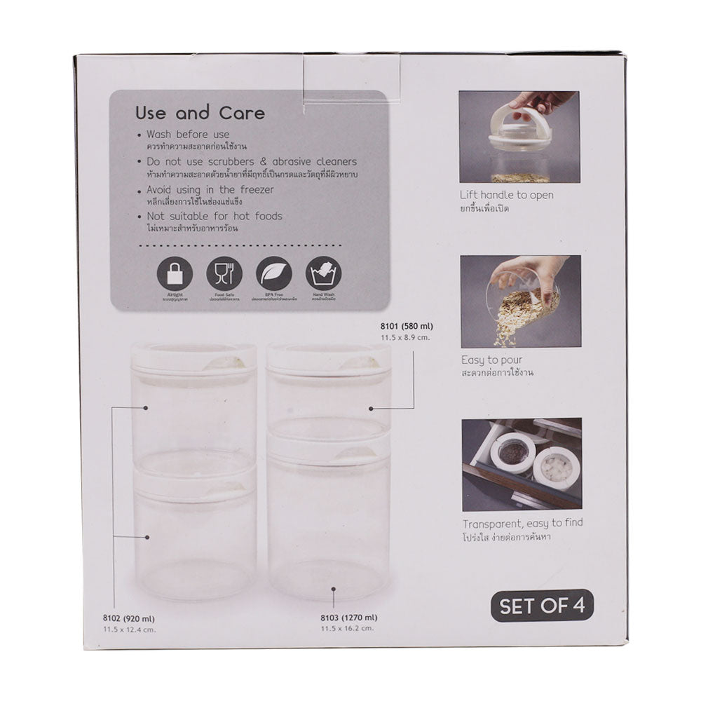 Acrylic Airtight Canister 4 Pcs Set