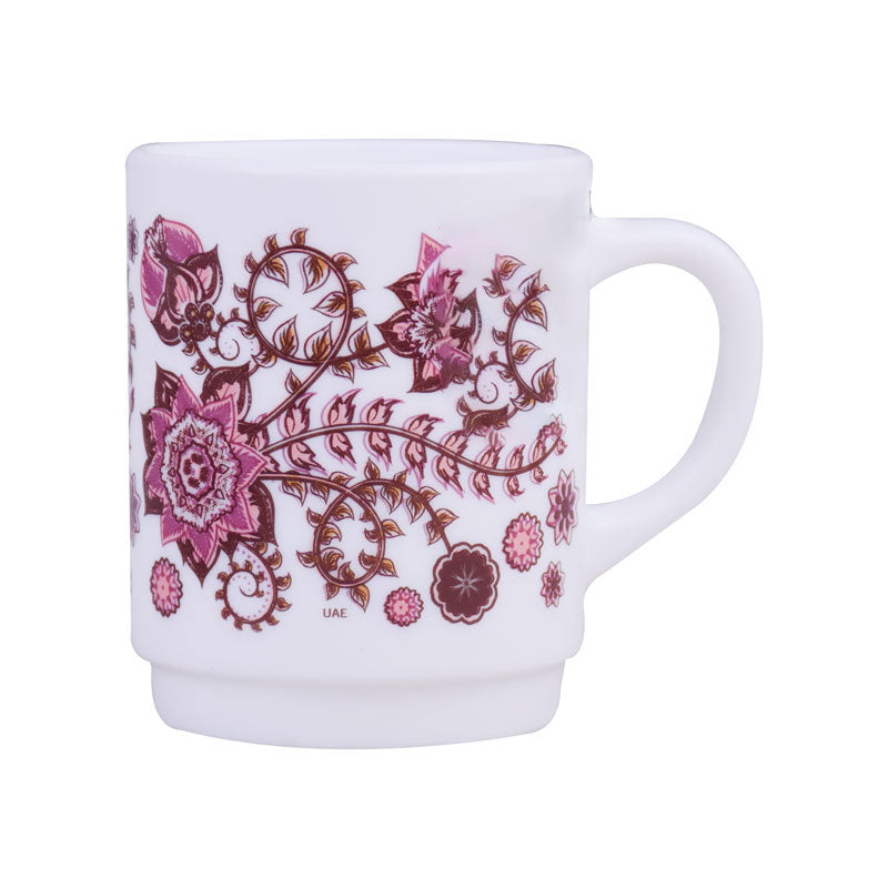 Luminarc Mandala Design Tea, Milk And Coffee Drinking Cups 6 Pcs Set
