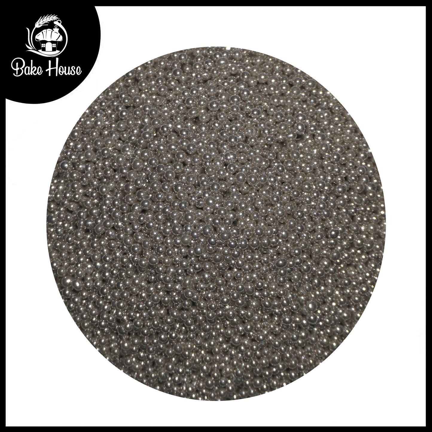 Bake House Gunmetal Silver Pearl Edible Sprinkles
