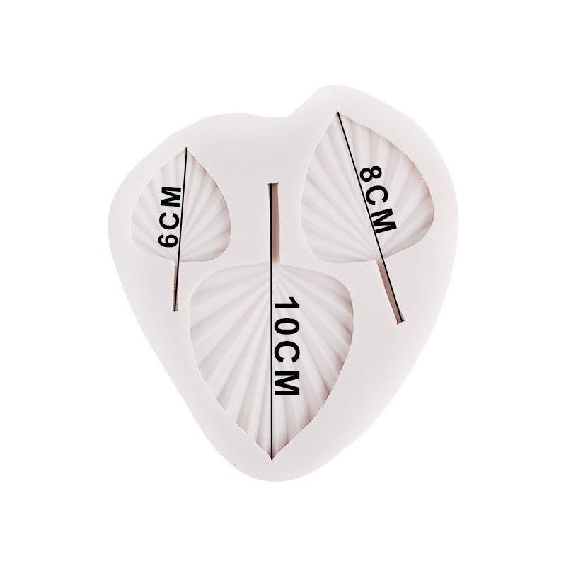 3D Cattail Leaf Fan Shape Silicone Fondant Mold 3 Cavity (Size 2)