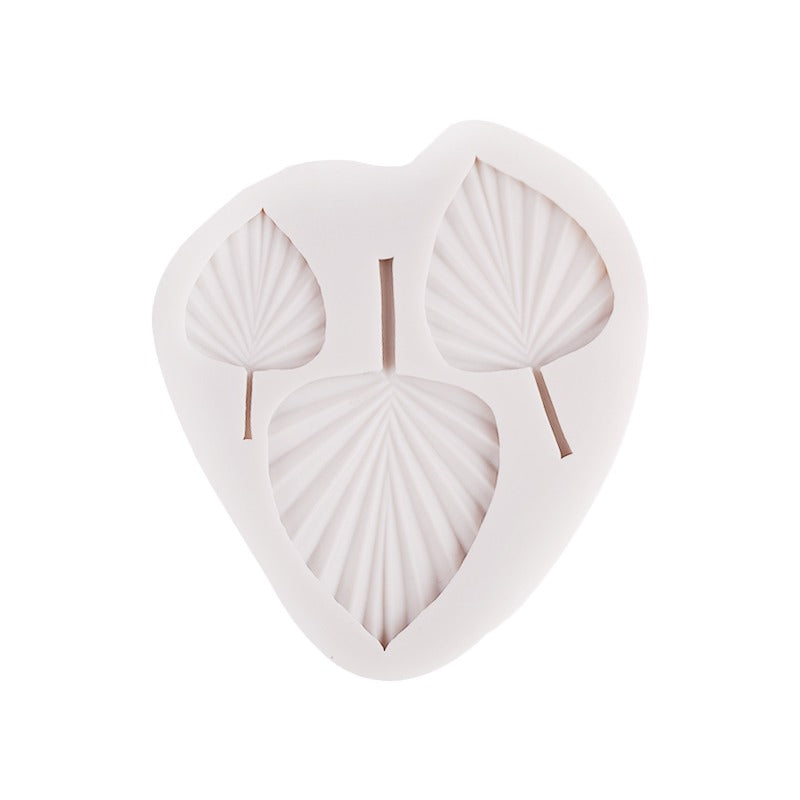 3D Cattail Leaf Fan Shape Silicone Fondant Mold 3 Cavity (Size 2)