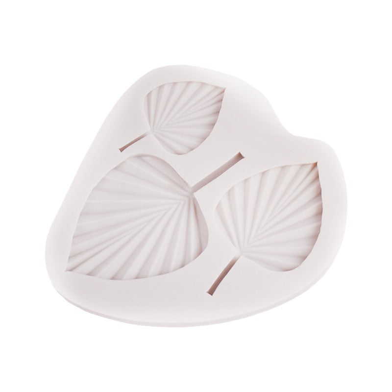 3D Cattail Leaf Fan Shape Silicone Fondant Mold 3 Cavity (Size 2)