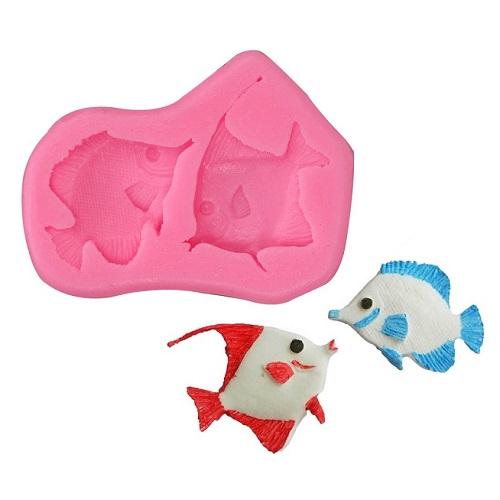 3D Fishes Silicone Fondant & Chocolate Mold 2 Cavity