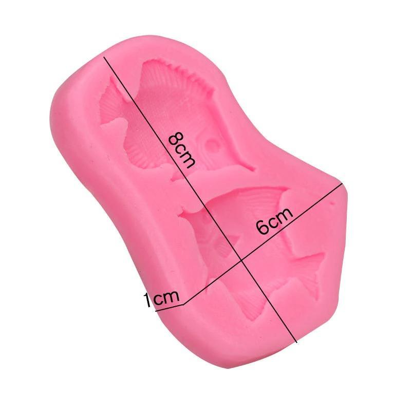 3D Fishes Silicone Fondant & Chocolate Mold 2 Cavity