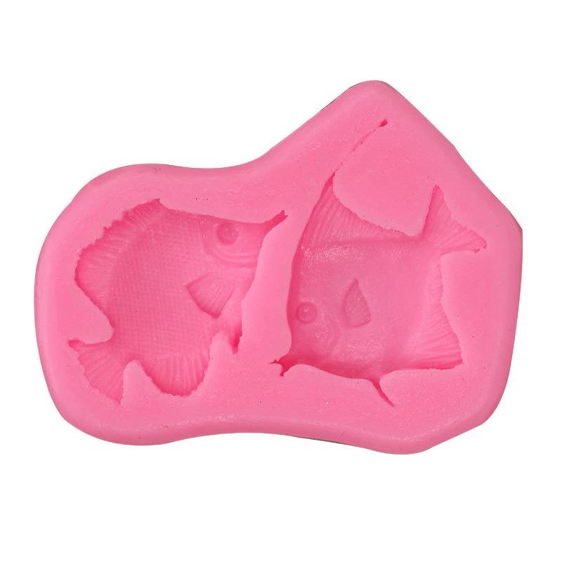 3D Fishes Silicone Fondant & Chocolate Mold 2 Cavity
