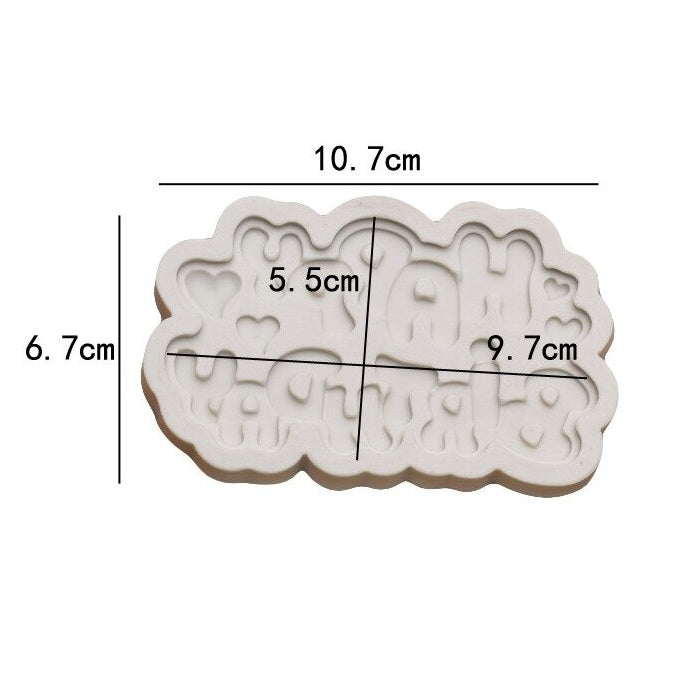 3D Happy Birthday Letters Silicone Fondant Mold