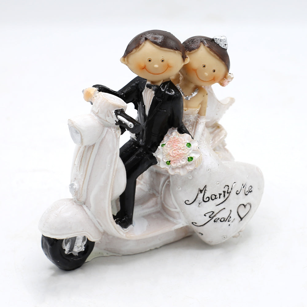 Marry Me Yeah Bride And Groom On Scooter Cake Topper