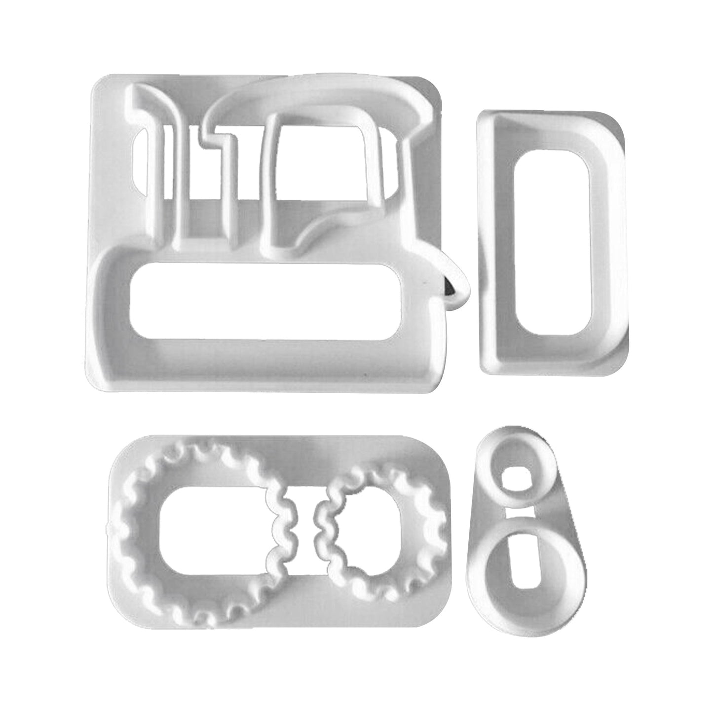 Tractor Fondant & Cookie Cutter 4Pcs Set Plastic