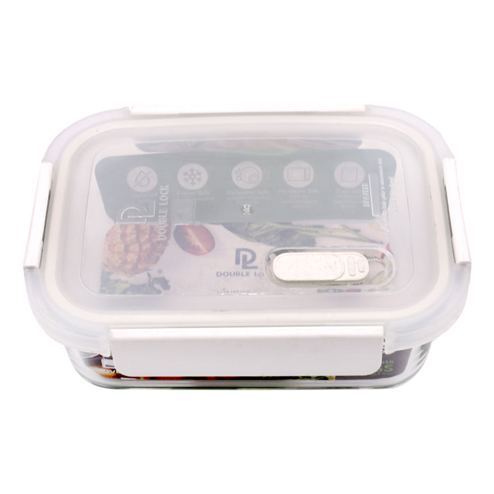 DL Airtight Borosilicate Glass Rectangle Storage Box 1250ml