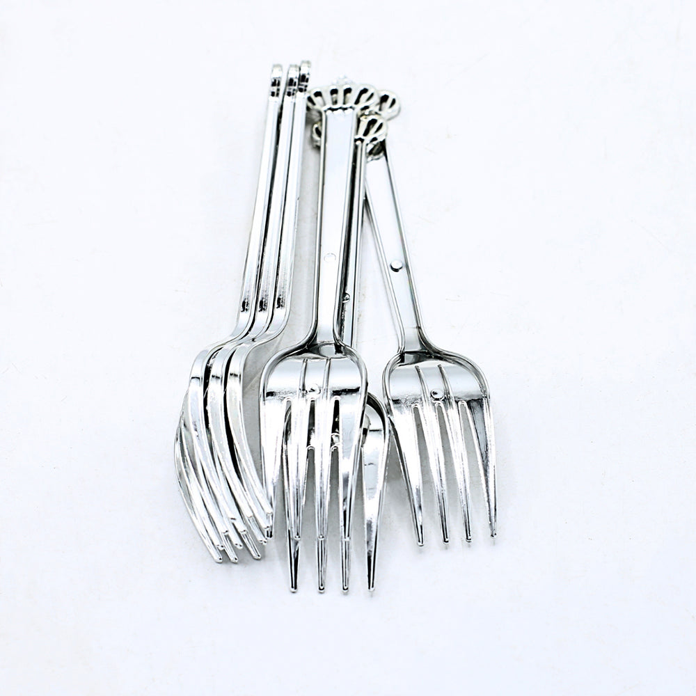 Party Goods Crown Fork 6Pcs Set Silver