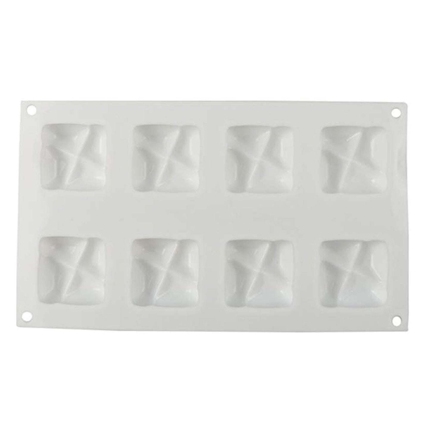 Crossed Sqaure Shape Mousse Chocolate Silicone Mold 8 Cavity