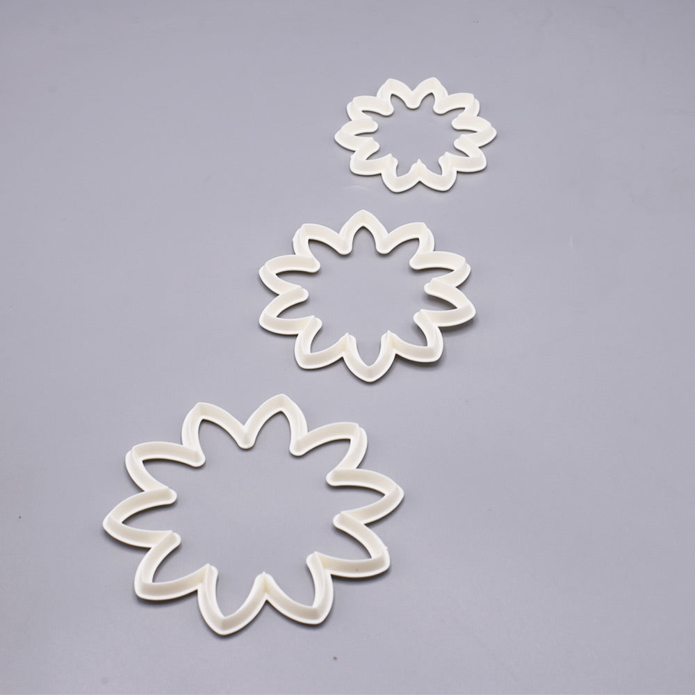 Dahlia Flower Fondant And Cookie Cutter 3 Pcs Set Plastic
