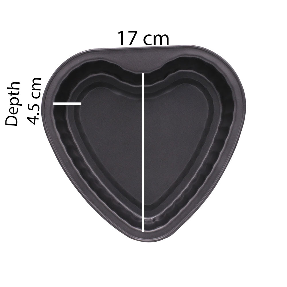Fluted Heart Cake Baking Mold Non Stick 17cm