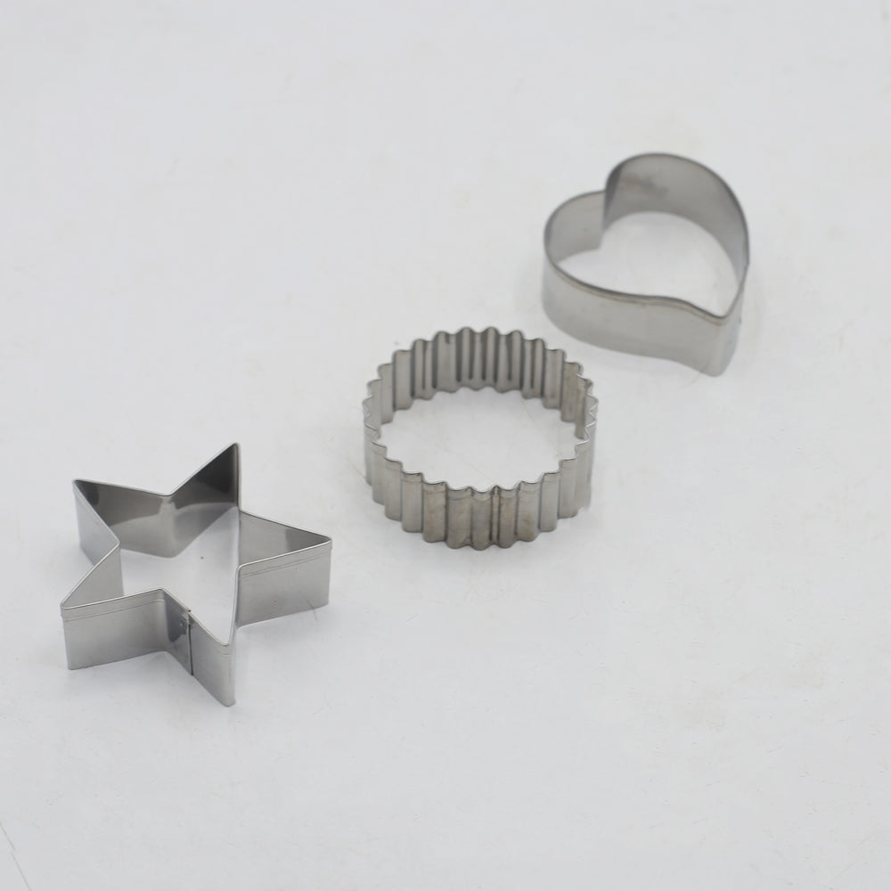 Heart, Star And Round Cookie Cutter Stainless Steel 3Pcs Set