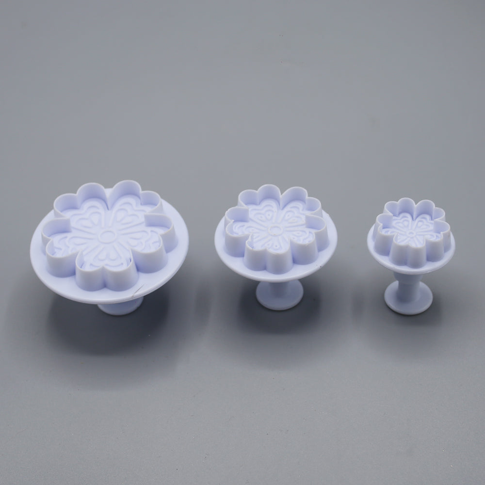 Heart Flower Shape Plunger 3Pcs Set
