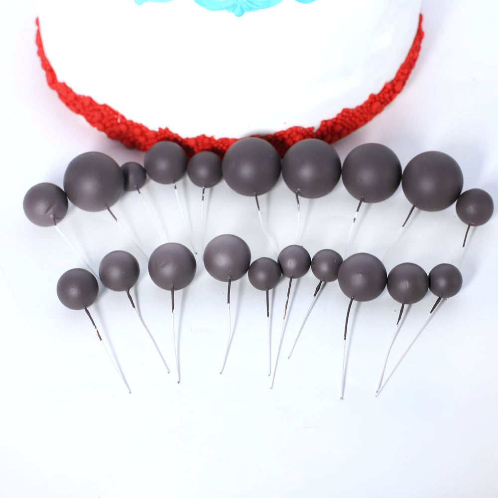 Artificial Matte Black Foam Ball Topper 20Pcs Set