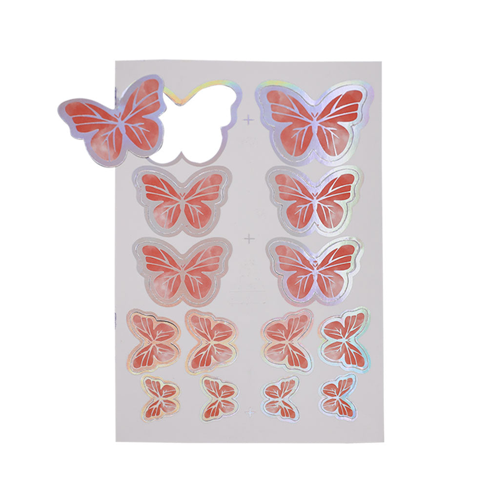 Pink Color Butterflies Cake Topper 14 Pcs Pack