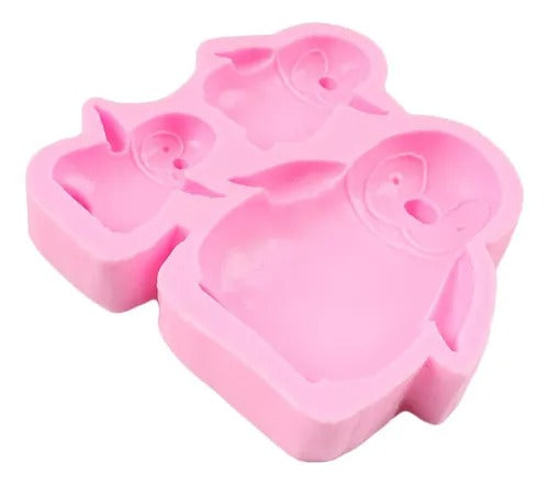 Penguin Silicone Fondant Mold 3 Cavity