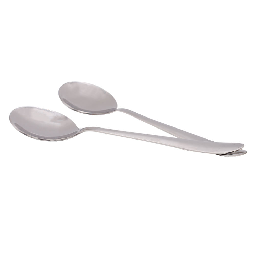 Round Shape Stainless Steel Serving Spoon 2Pcs Set