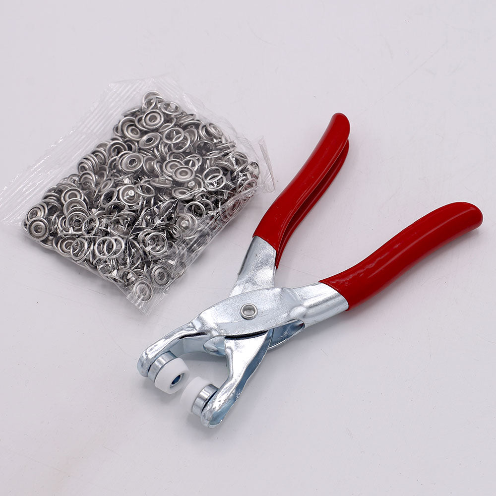 Metal Snap Fastener Kit With Pressing Piler