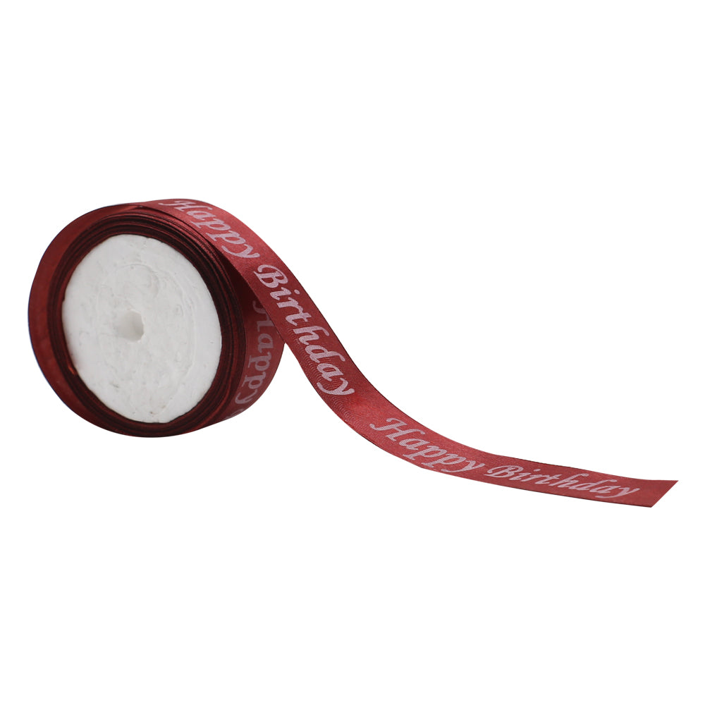 Happy Birthday Printed Ribbon Red