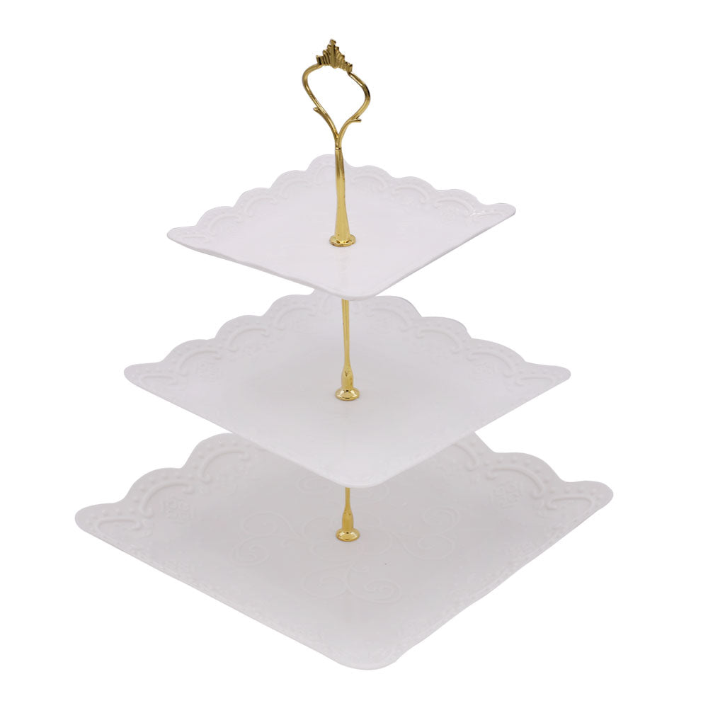 Square 3 Tier Cupcake Stand Plastic