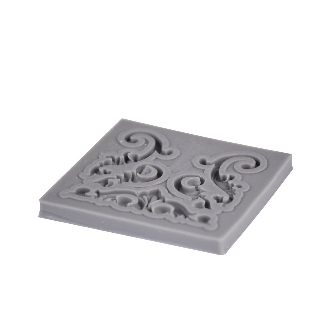 Square Vintage Baroque Silicone Fondant Mold