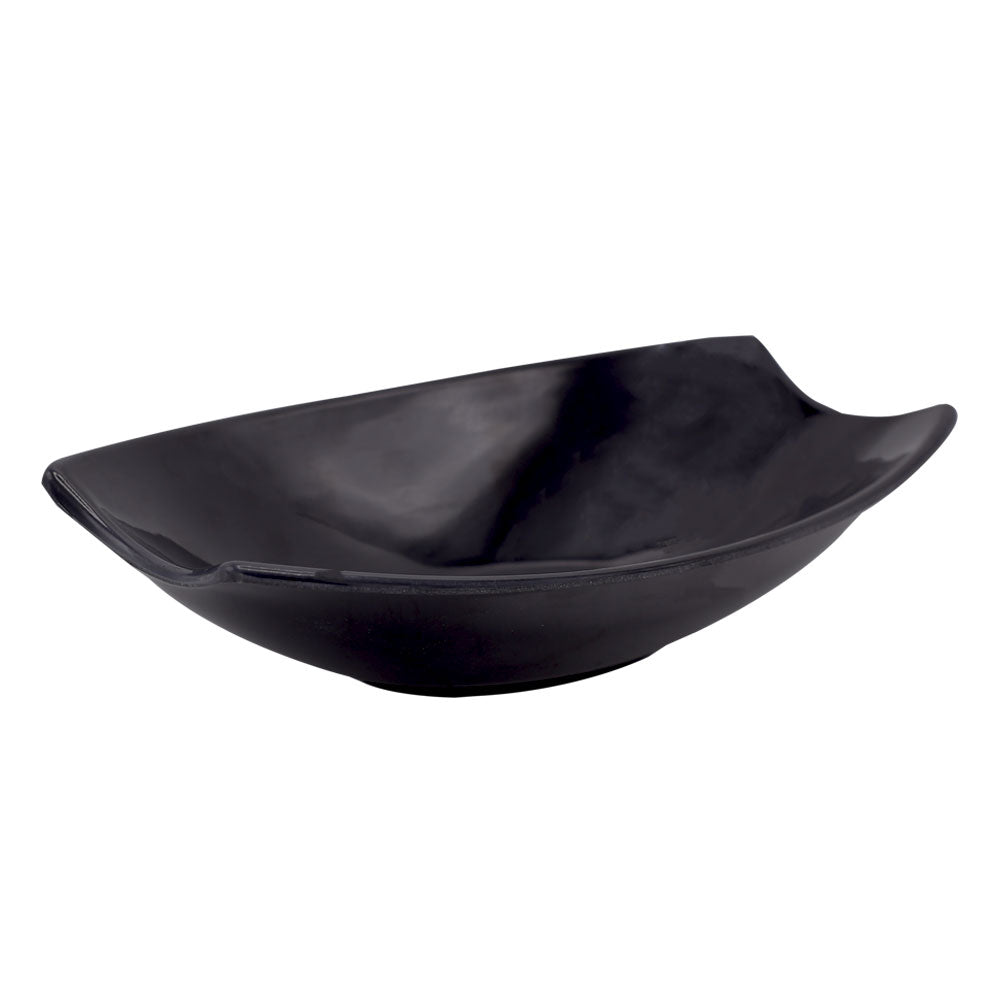 Melamine Snack Serving Dish Black