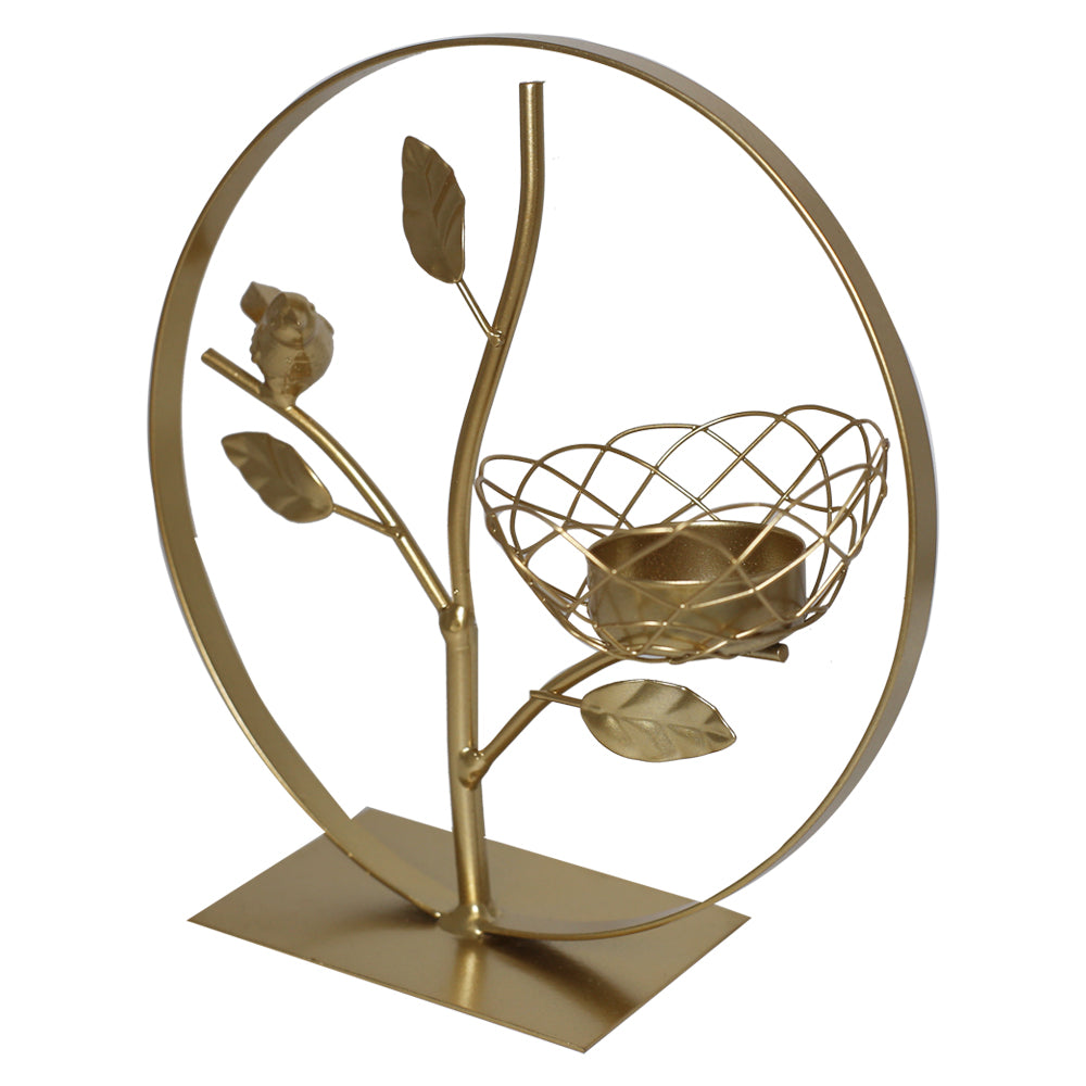 Table Decorated Candle Holder With Bird
