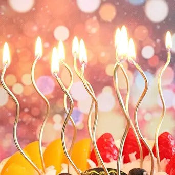 Golden Spiral Birthday Candle 6Pcs Set