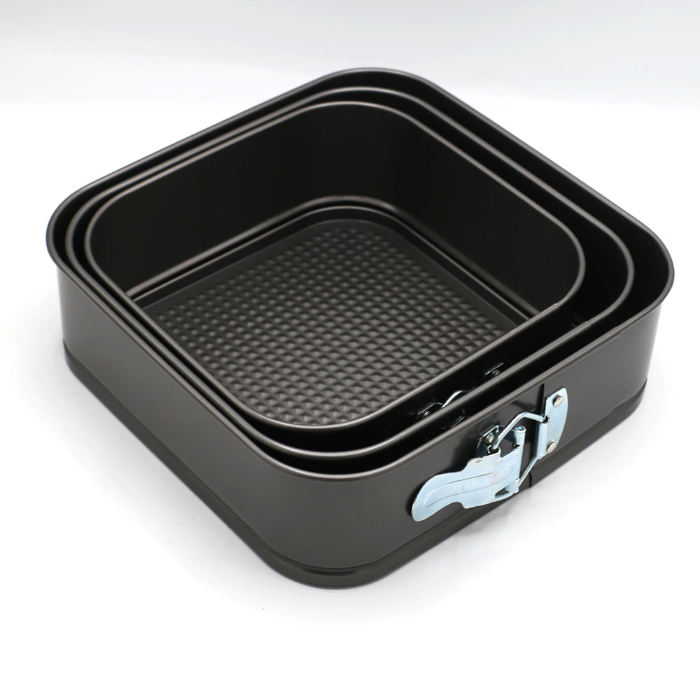 Square Springform Non-Stick Removeable Pan 3Pcs Set