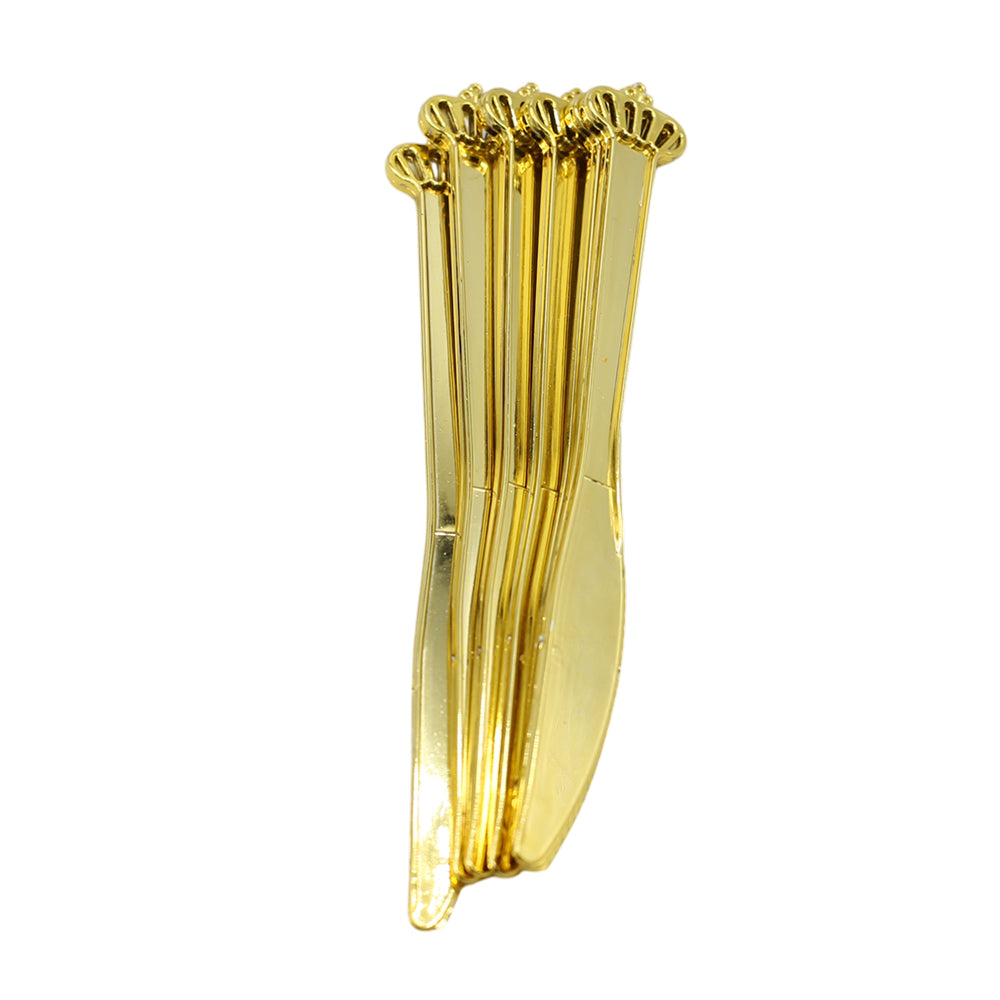 Party Goods Crown Knife 6Pcs Set Golden