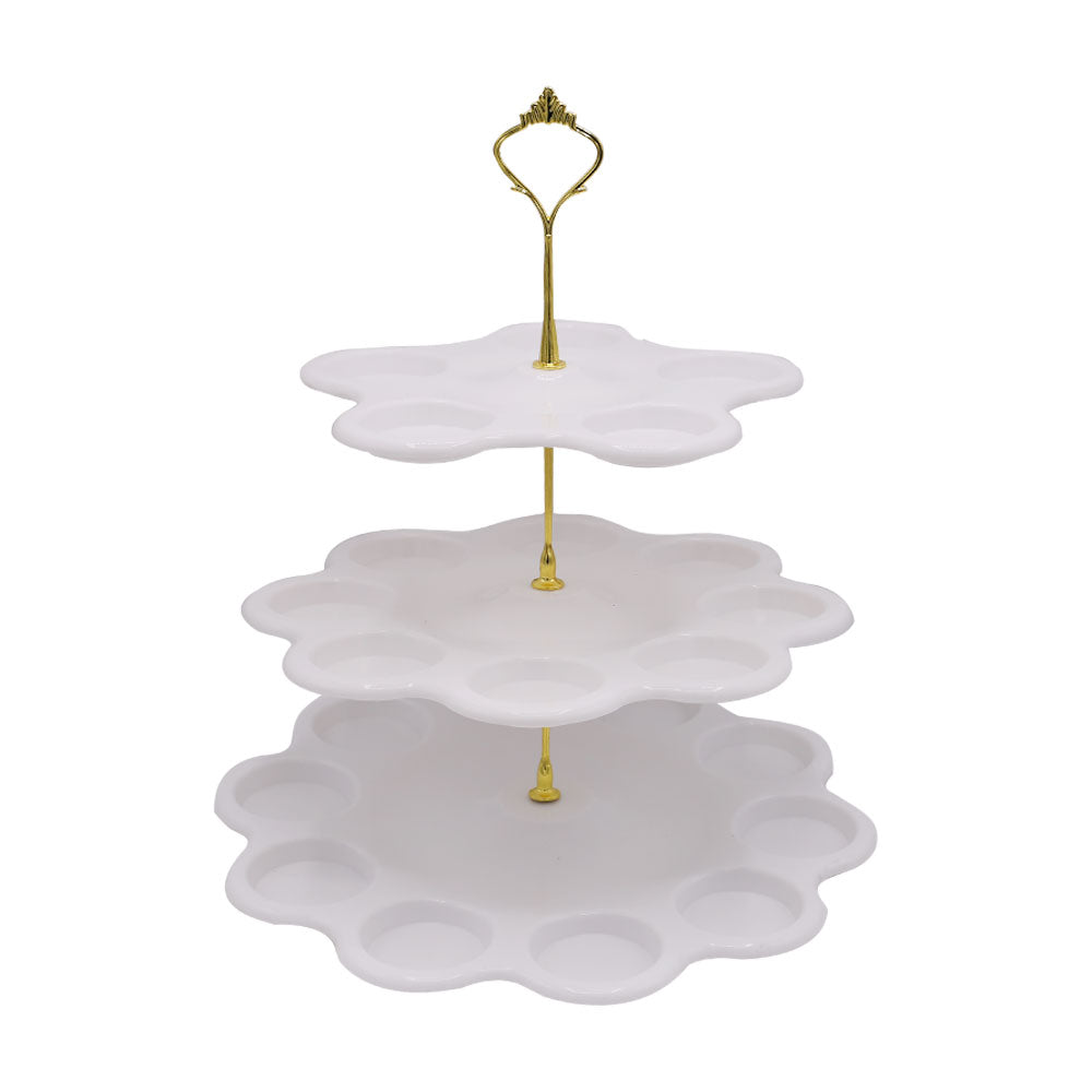 Flower 3 Tier Cupcake Stand Plastic