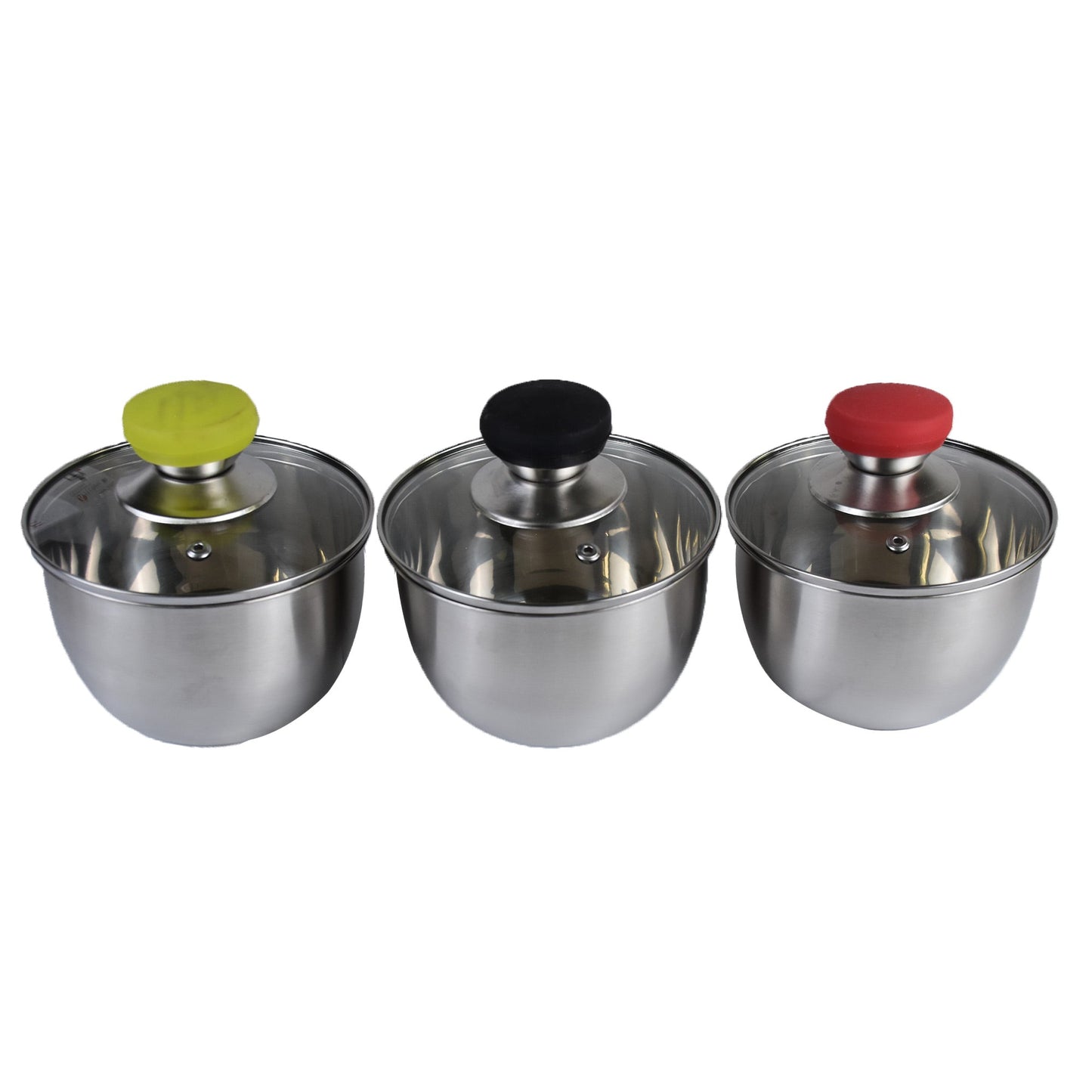 Stainless Steel Pot With Glass Lid 3Pcs Set