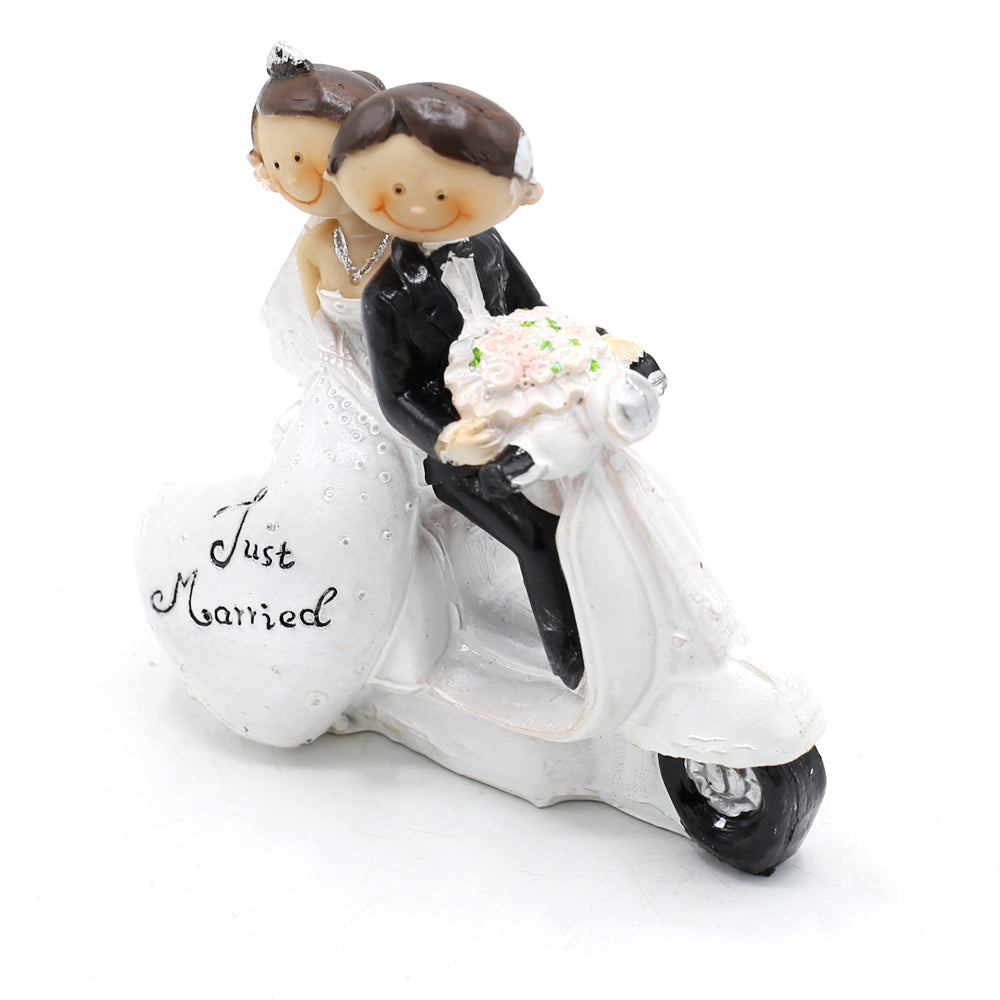 Just Married Bride And Groom On Scooter Cake Topper
