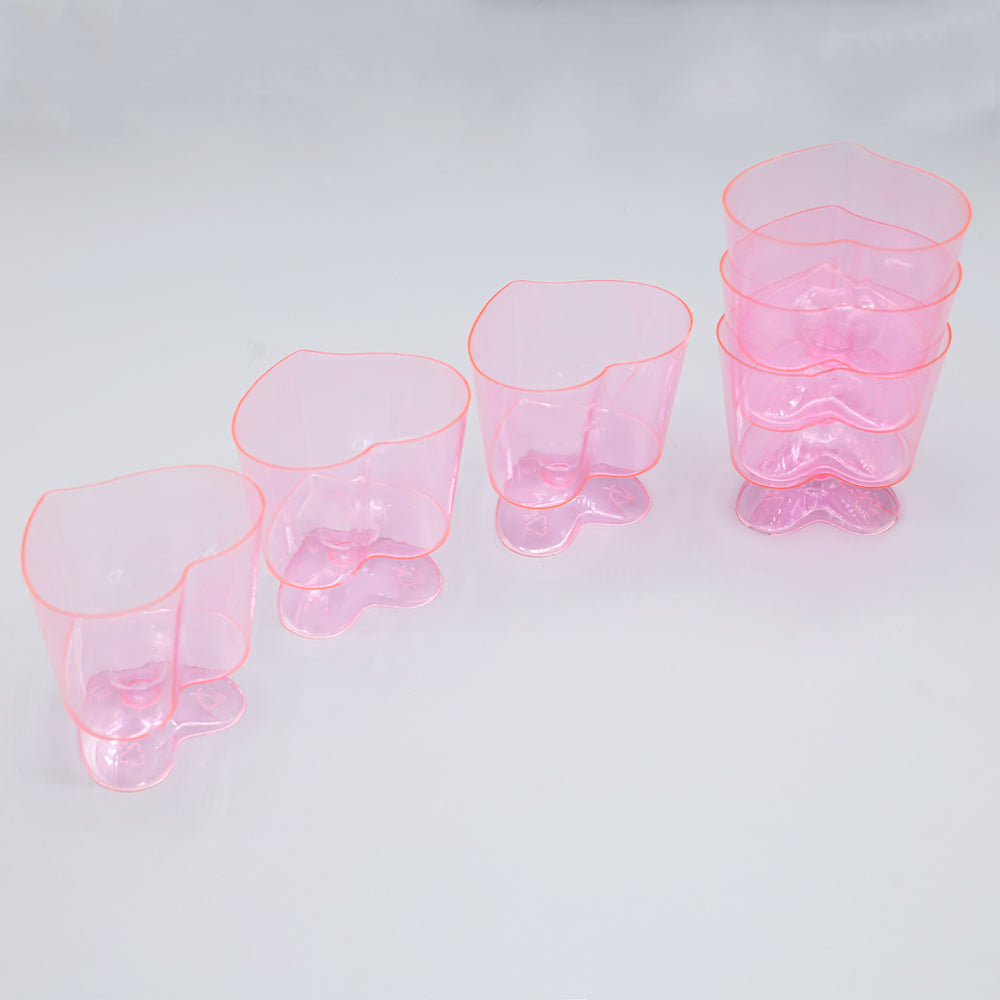 Heart Shape Short Glass 6 Pcs Set