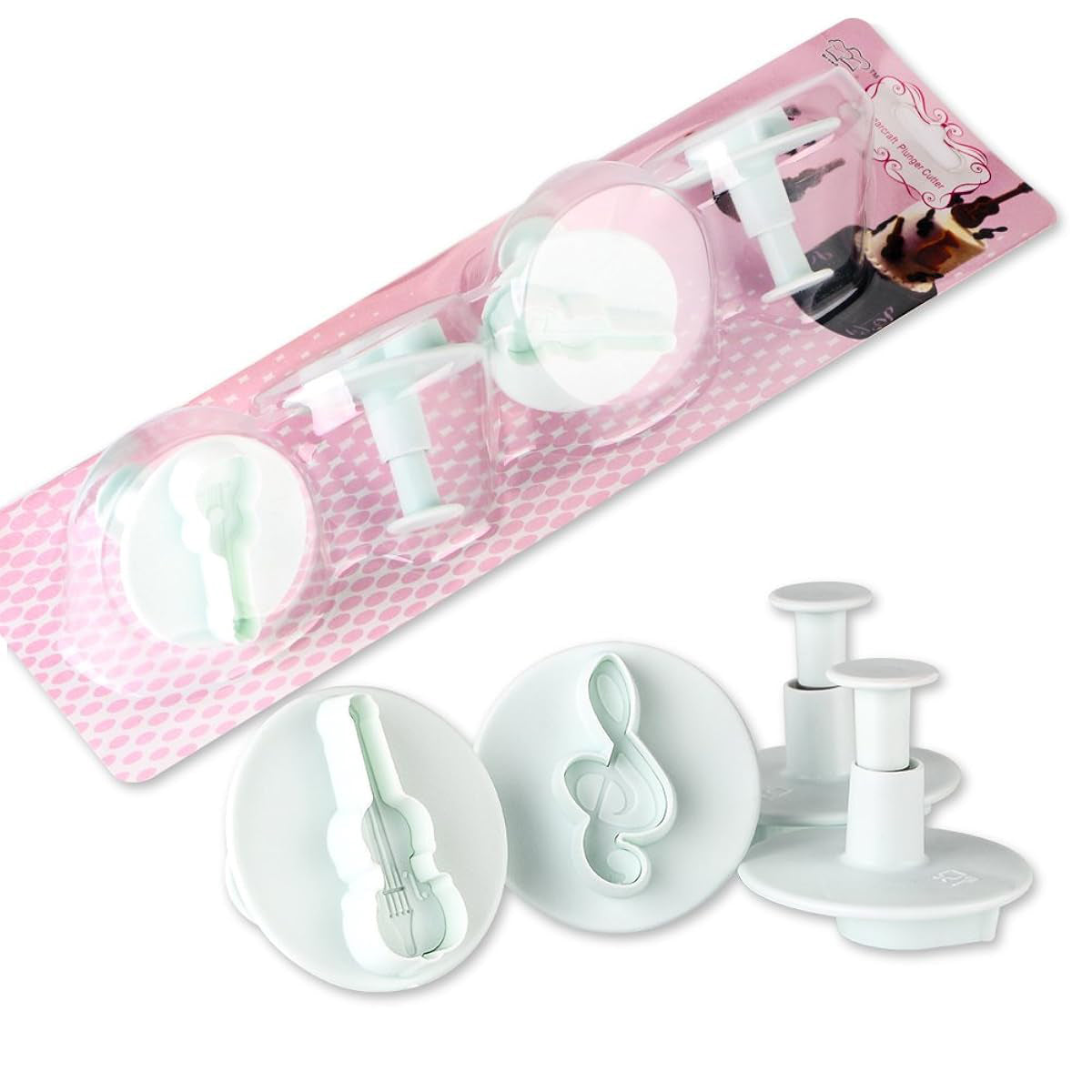 Musical Instrument Fondant Plunger Cutter 4Pcs Set