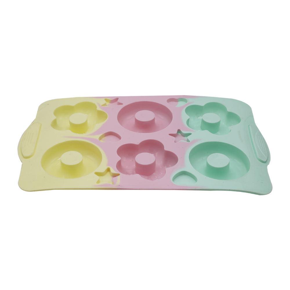 Flower & Round Donut Silicone Mold 6 Cavity
