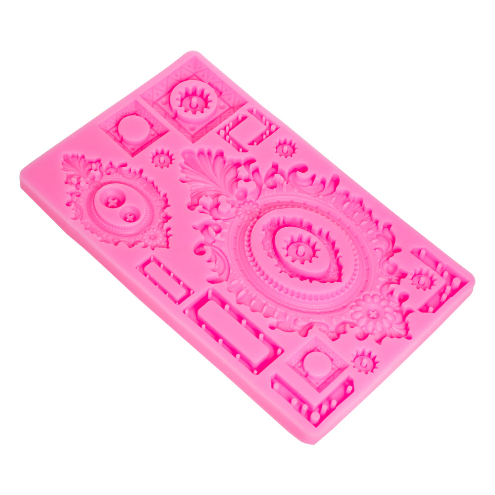 Vintage Style Mirror & Frames Fondant Mold