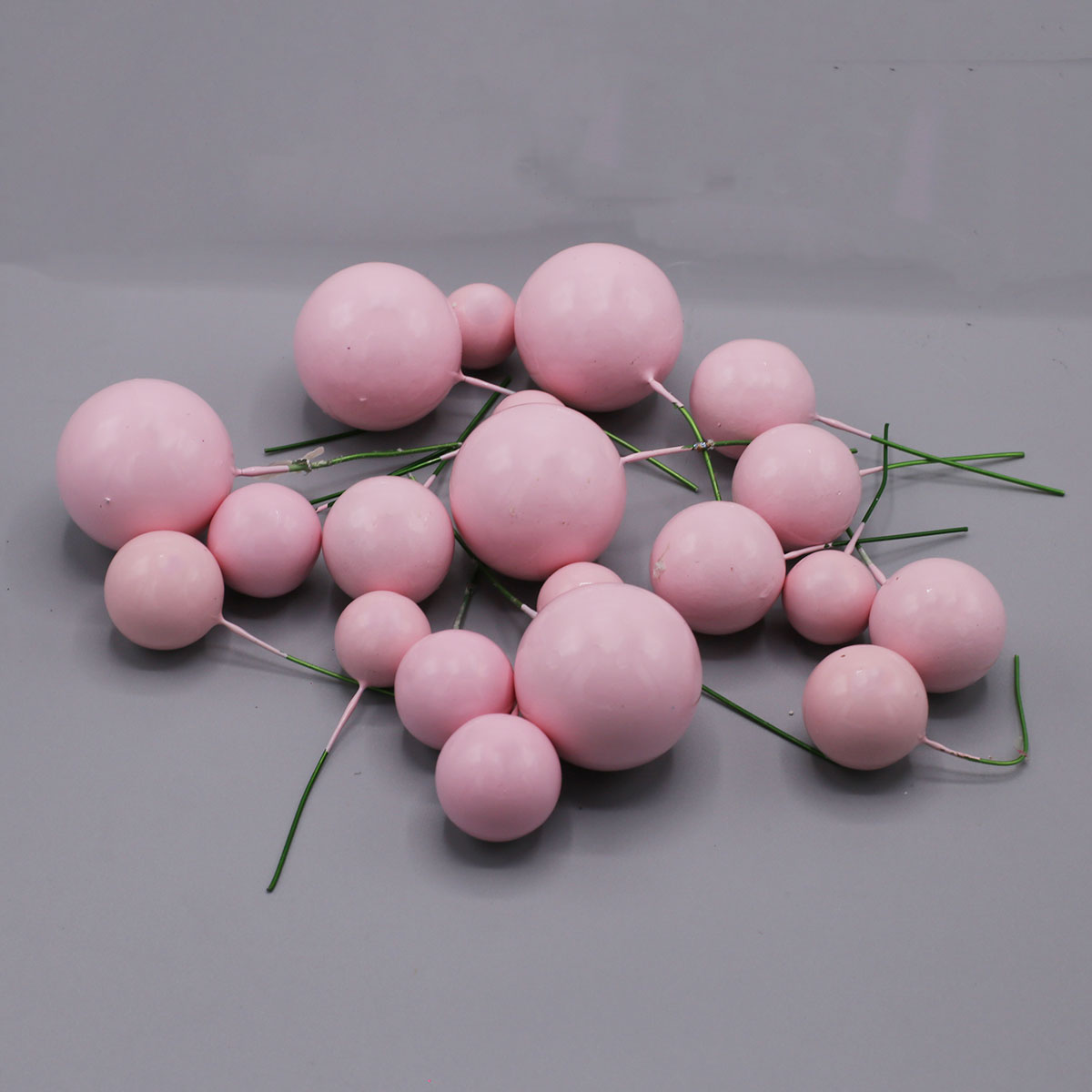 Artificial Baby Pink Faux Ball Topper 20Pcs Set
