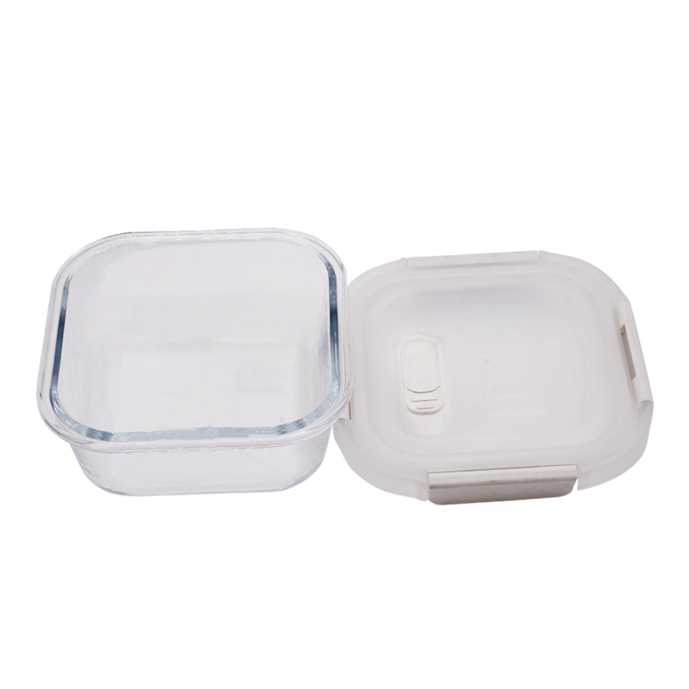 DL Airtight Borosilicate Glass Square Storage Box 380ml