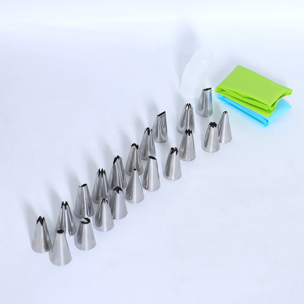 MUSKY 24Pcs Nozzle Set Steel With Coupler And 2 Icing Bag.