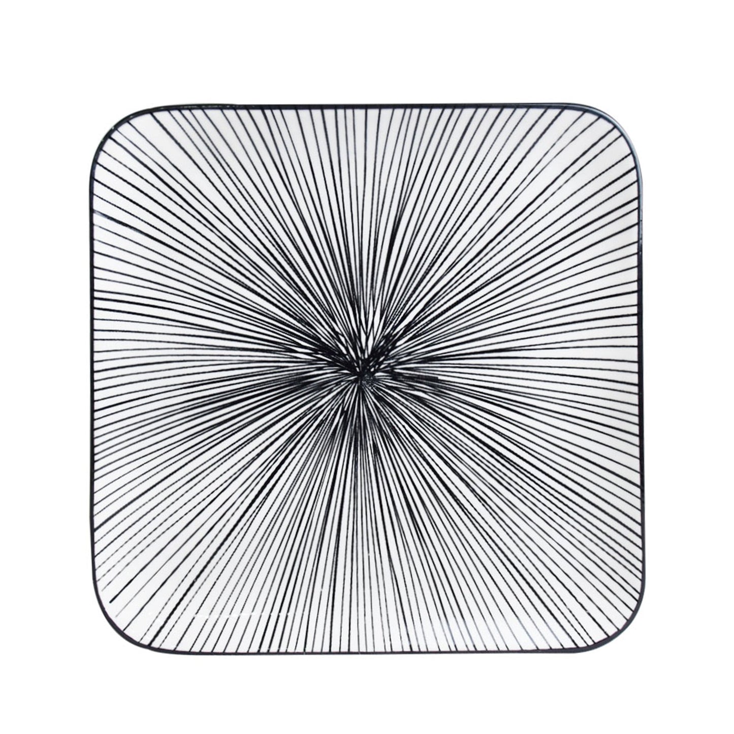 Danny Home Porcelain Black lining Square Flat Plate Small