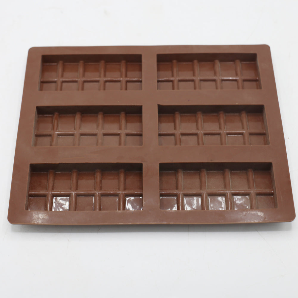 Silicone Chocolate Block Kitkat Bar Mold 6 Cavity