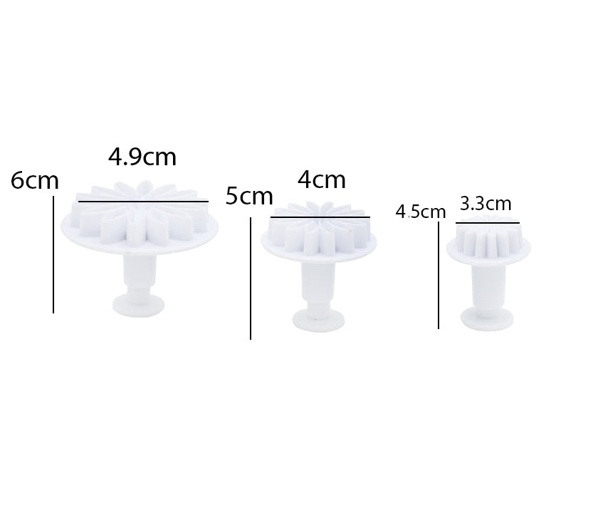 Sunflower Fondant Plunger Cutter 3Pcs Set