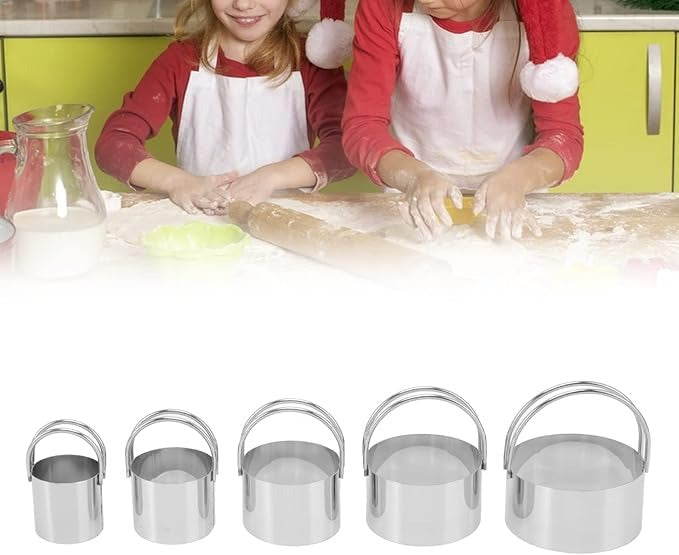 Round Cookie Cutter With Steel Handle 5pcs Set