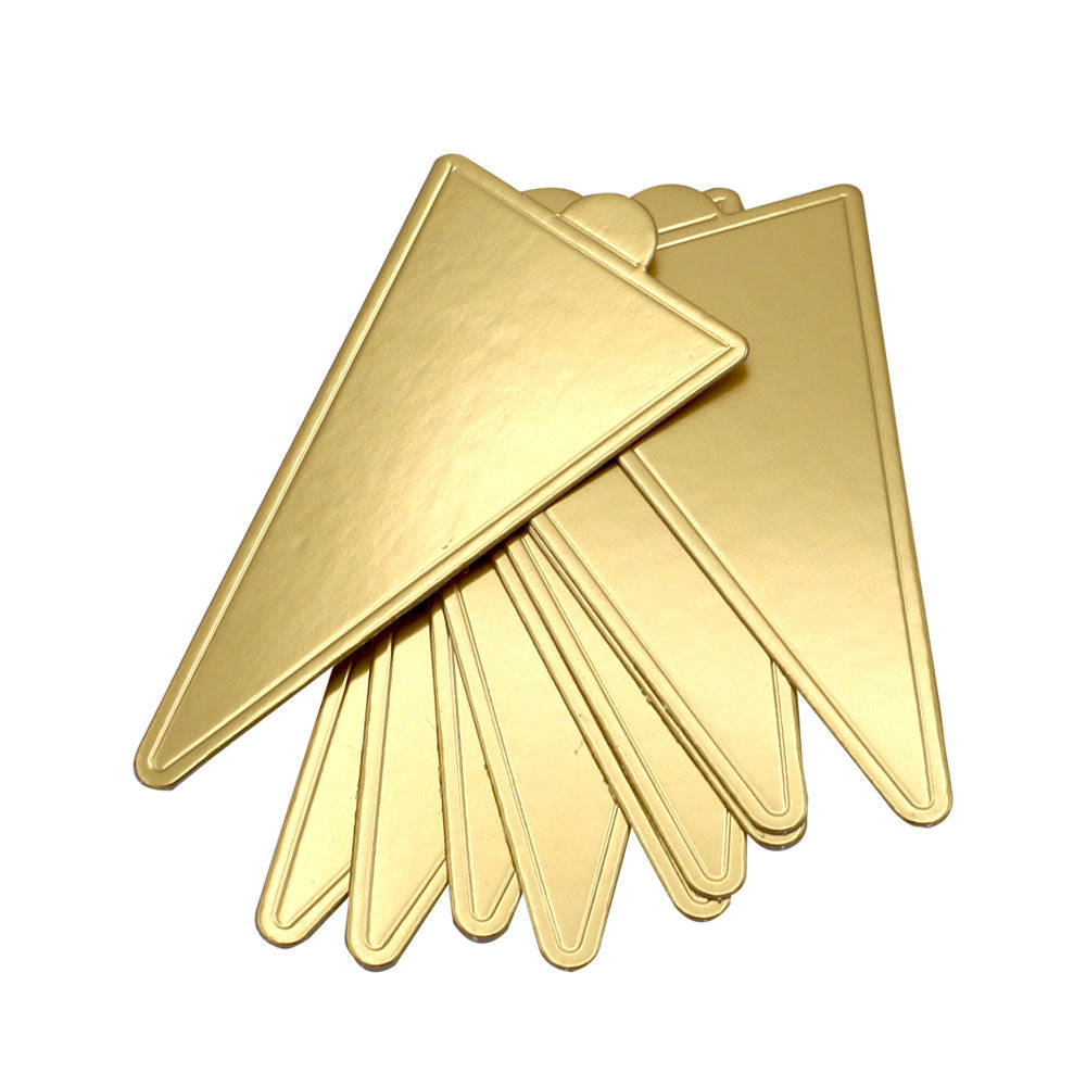 Triangle Shape Pastry Placer Board Golden 10Pcs Pack Small