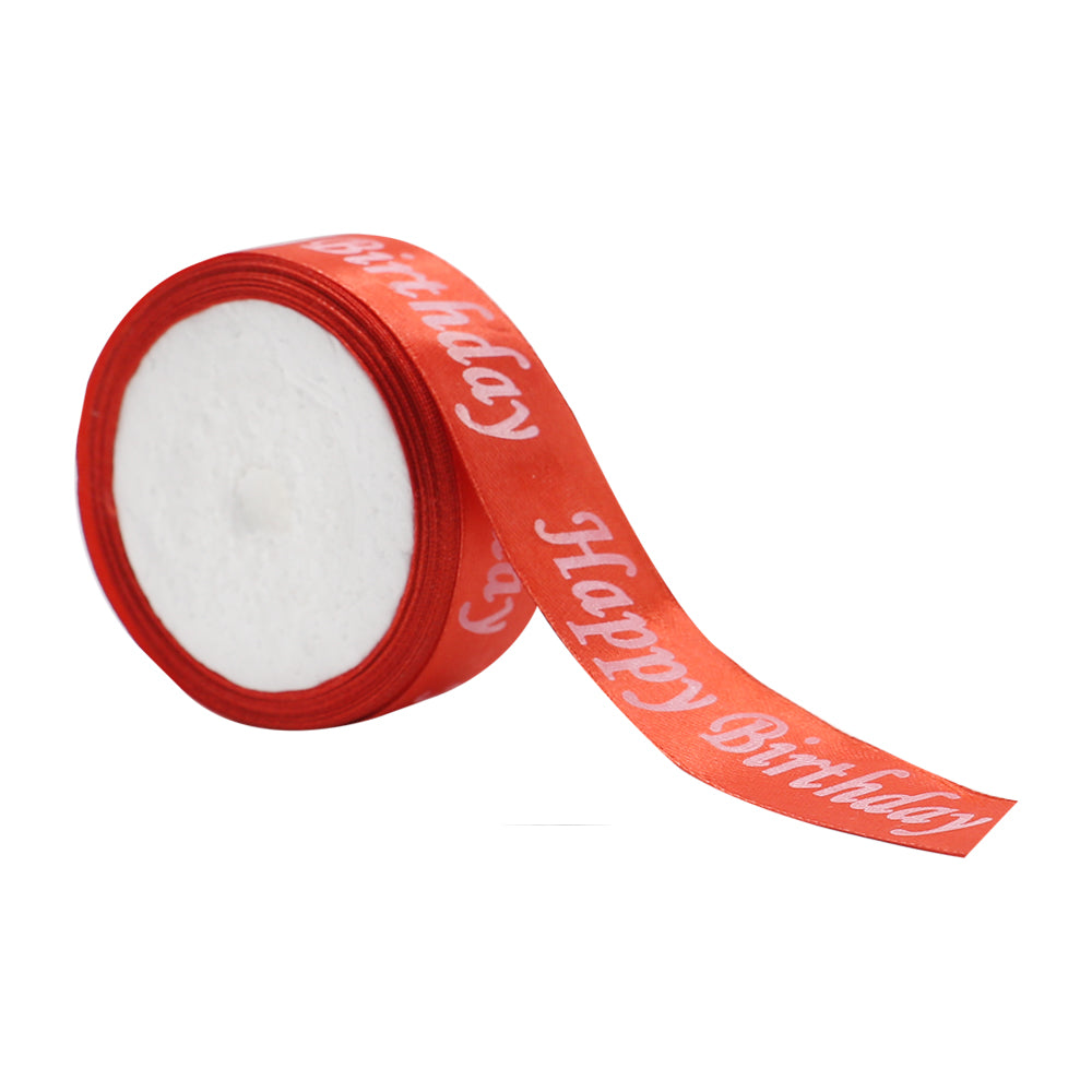 Happy Birthday Printed Ribbon Red